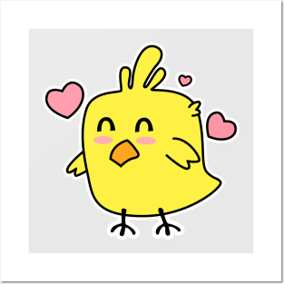 Cute Chicken Drawing Posters and Art